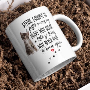 Saying GOODBYE to a FOSTER Cat Coffee Mug - kittens rescue thank you gift, Kitten Foster Mom,Animal Shelter Volunteer, Animal rescue mama image 3