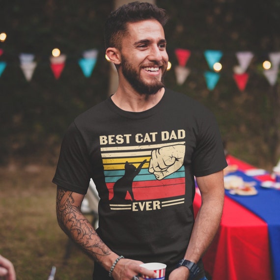 Vintage Best Cat Dad Ever Bump Fist Father's Day Gifts T-Shirt Vintage Best Cat Dad Ever Bump Fist Father's Day Gifts T-Shirt