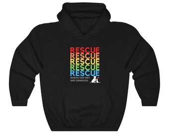 RESCUE Because They Can't Save Themselves Hoodie, Animal Rescue Hooded Sweatshirt, Dog Rescue Hoodie, Cat Rescue, Animal Lover,