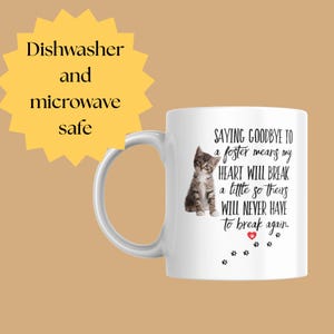 Saying GOODBYE to a FOSTER Cat Coffee Mug - kittens rescue thank you gift, Kitten Foster Mom,Animal Shelter Volunteer, Animal rescue mama image 8