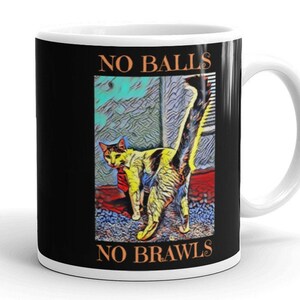 TNR Coffee Mug, No Balls No Brawls, Trap Neuter Return Coffee Mug, Trap Neuter Release Mug, Spay Neuter Gift, Feral Cats, Community Cats