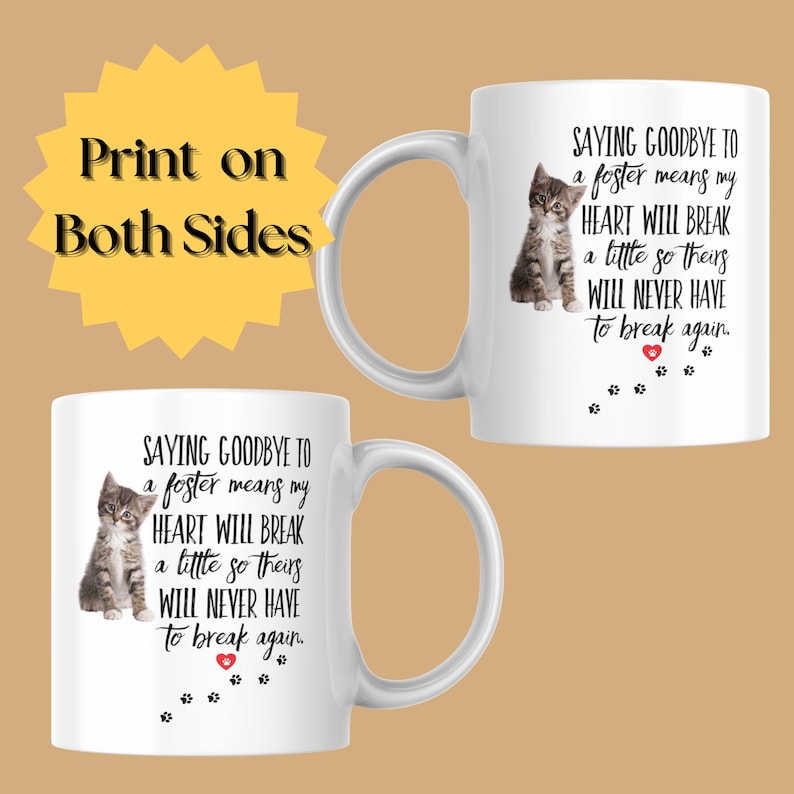 Saying GOODBYE to a FOSTER Cat Coffee Mug - kittens rescue thank you gift, Kitten Foster Mom,Animal Shelter Volunteer, Animal rescue mama image 7