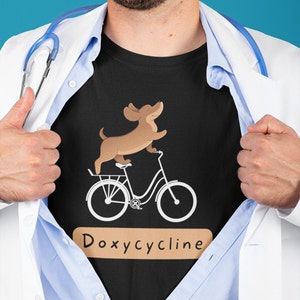 Veterinarian Vet Med Medical Doctor Nurse Funny Gift T-Shirt Doxycycline Doxi Dachshund Bicycle Veterinary Medicine Humor Vet Tech Student