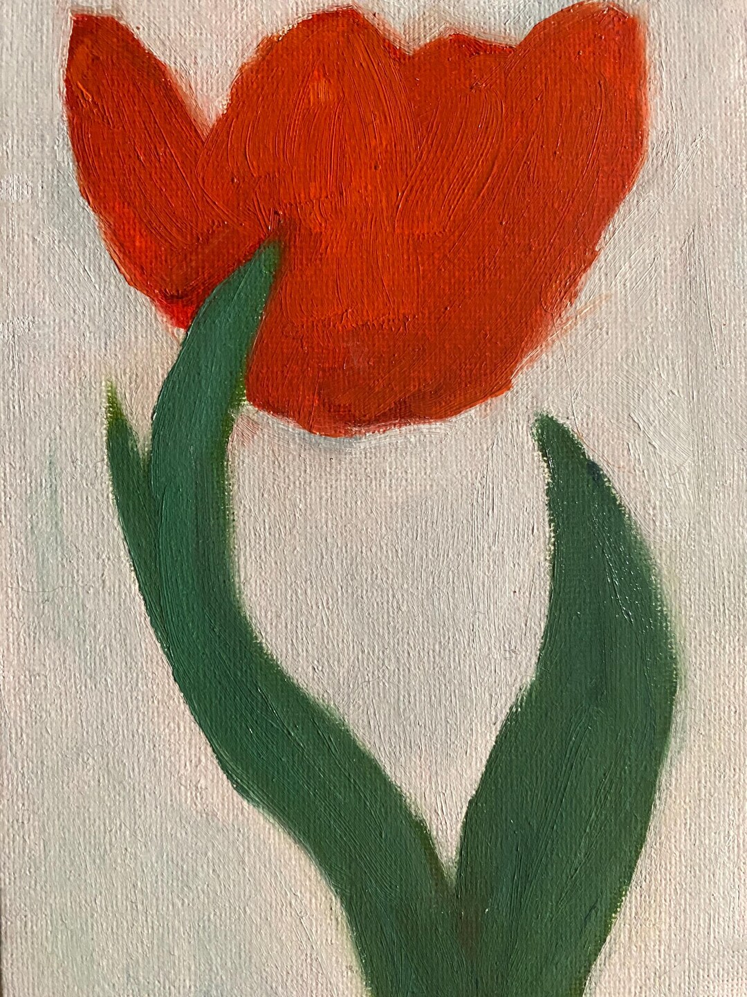 5x7 Oil on Canvas Board | Red Tulip Abstract Painting - Etsy