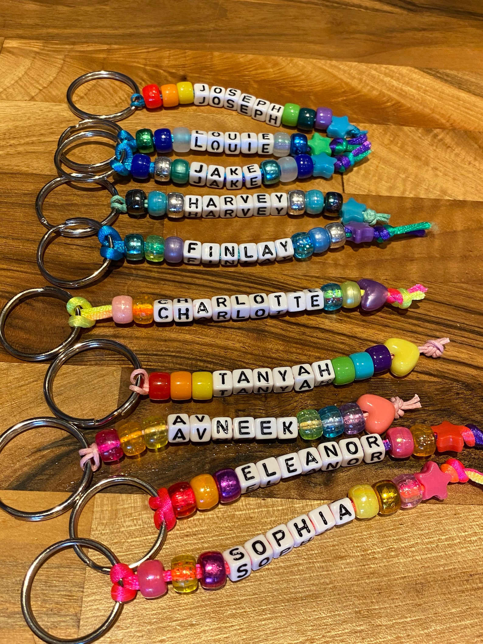 Personalised Bead Name Keyring / Bag Charm Etsy
