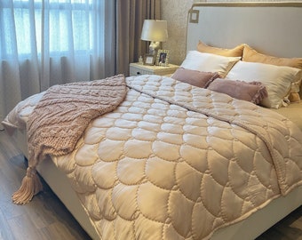 Luxury silk satin Bedding, silk bedding set queen handmade, Silk Comforter Cover