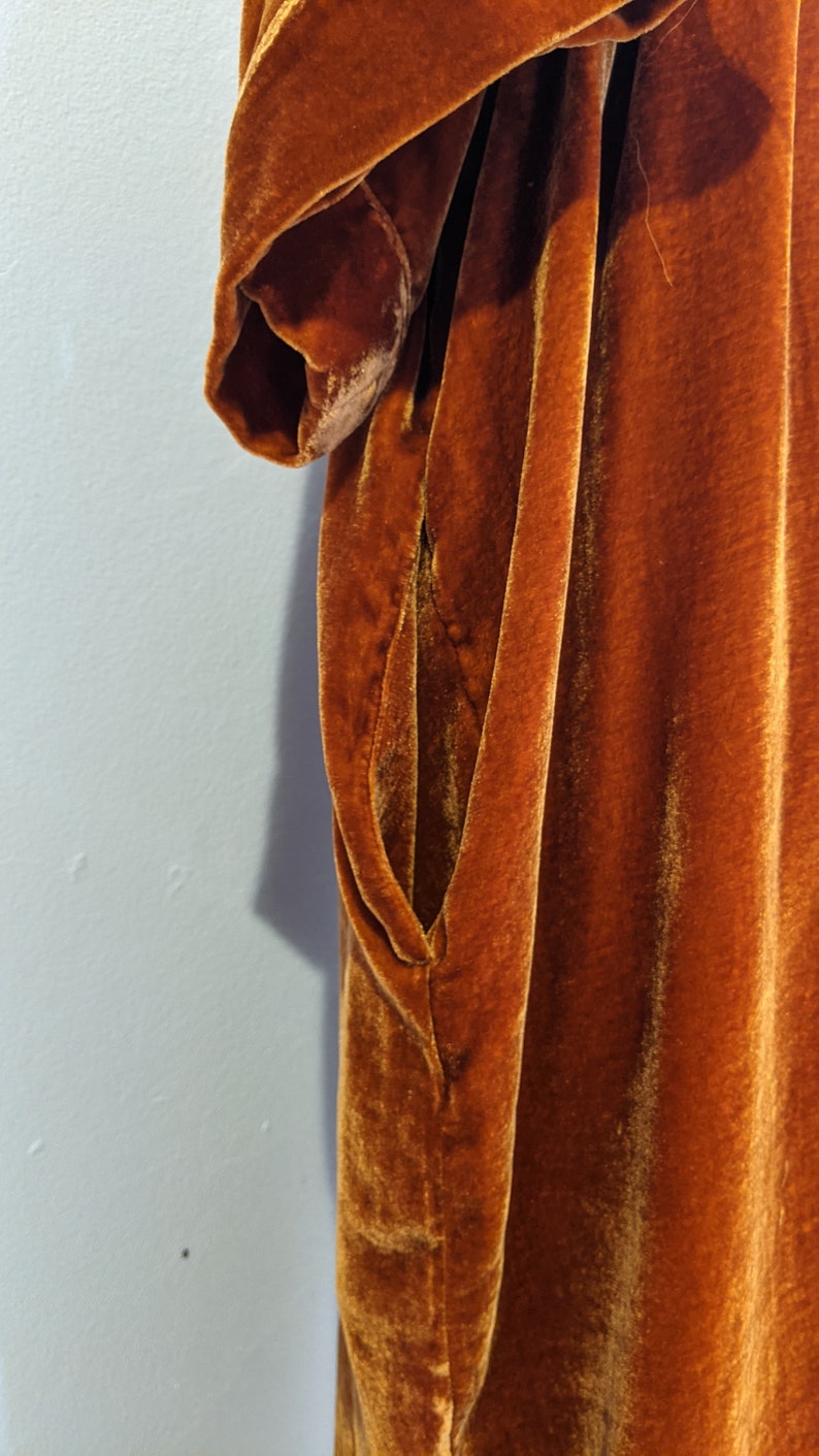 Silk Velvet Night Robe Rust Orange Silk Velvet Kimono Kimono | Etsy