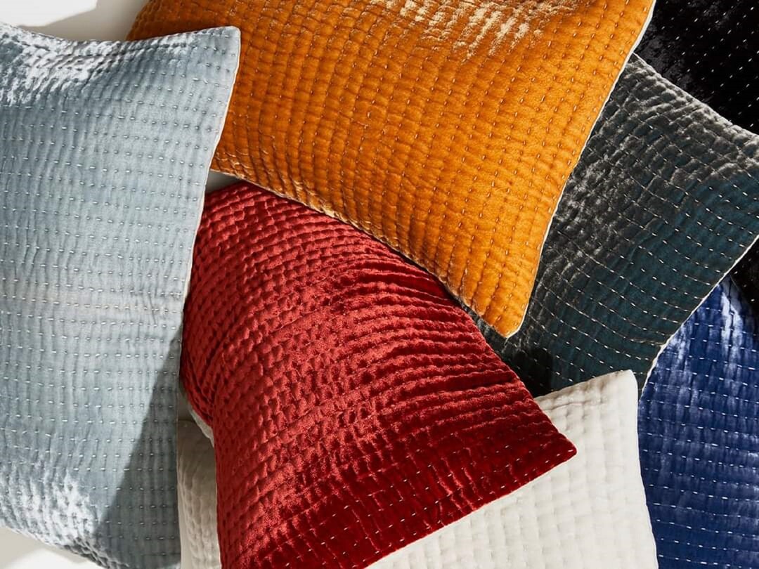 Silk Velvet and Linen Lumbar Cushion, Silk Velvet and Linen Pillowcase