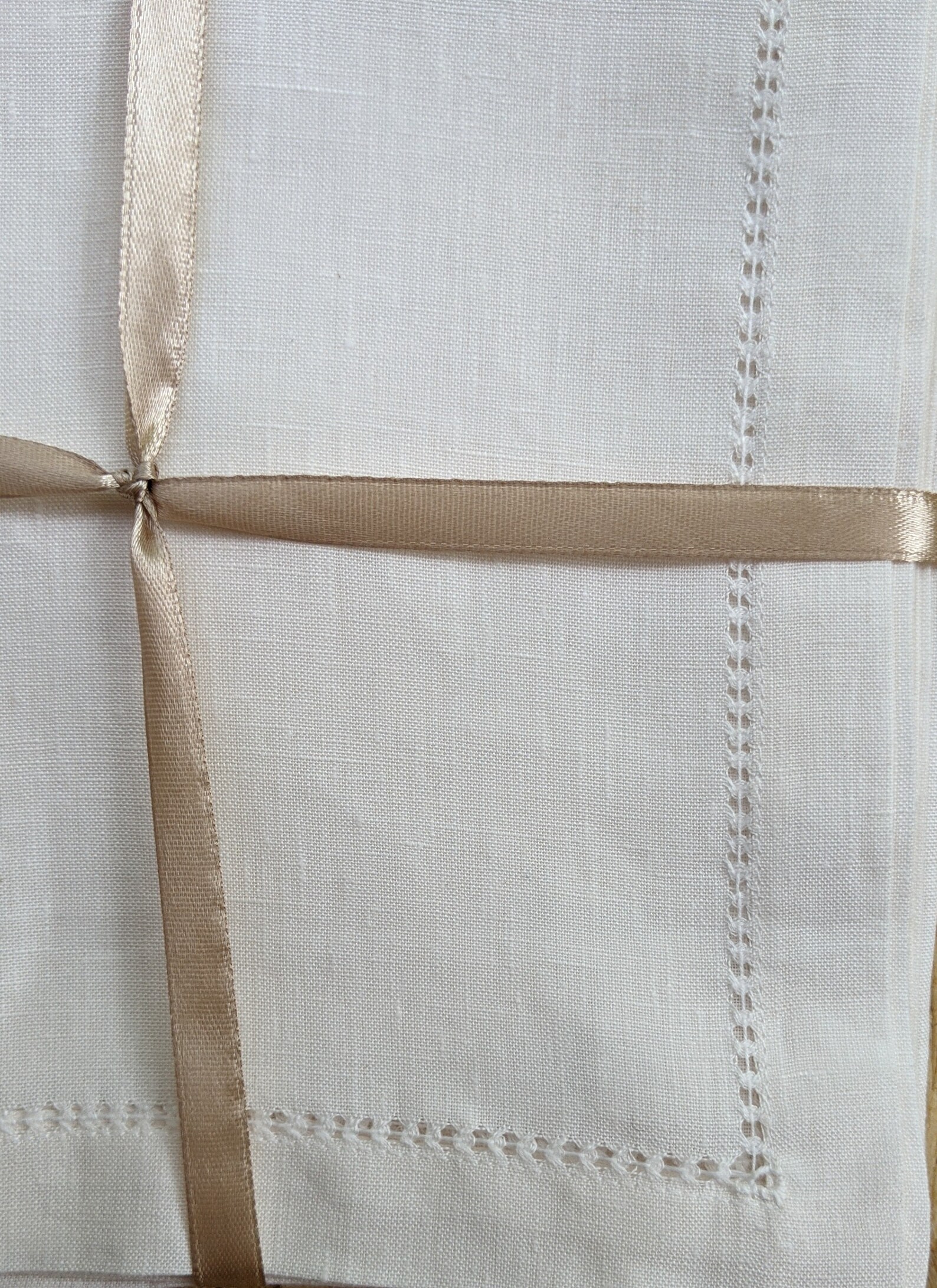 Ivory White Linen Dinner Napkins With Hemsticthed Linen Etsy