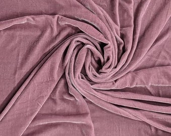 Rosa color Silk Velvet Fabric by the Yard/Meter, Silk and Rayon Velvet Fabr, Silk vevet fashion, Wholesale Silk velvet Fabric