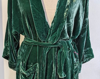 Green Velvet Kimono - Etsy