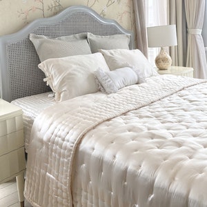 Luxury silk satin Bedding, silk bedding set queen handmade, Silk Comforter Cover