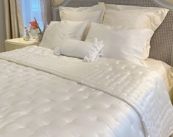 Luxury silk satin Bedding, silk bedding set queen handmade, Silk Comforter Cover