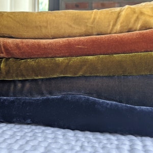 Silk Velvet throw blanket Coverlet, Natural linen back side no filling inside, throw blanket personalized