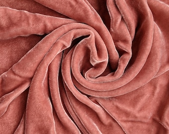 Dust pink Velvet Fabric by the Yard/Meter, Silk and Rayon Velvet Fabric, Silk vevet fashion, Wholesale over 10 yards