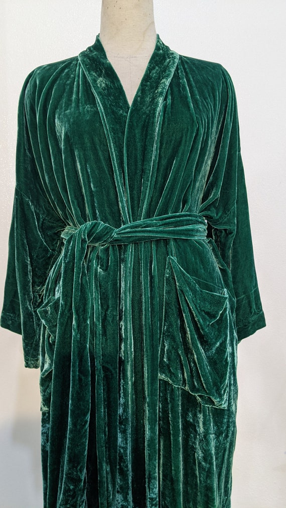 Green velvet shop kimono dress