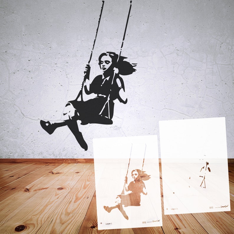 Stencil BANKSY street art collection B9-B17, in DIN A7/ A6 / A5 / A4 / A3 / A2 formats, template for art, wallart painting, handicrafts image 8