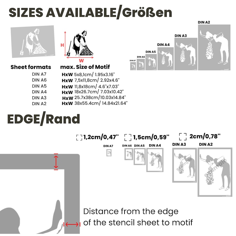 Schablone BANKSY Streetart, Auswahl B72-B78, DIN A7 / A6 / A5 / A4 / A3 / A2 Stencil für Graffiti, Airbrush, Vorlage für Wandbild, Malen Bild 2