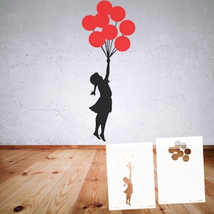 Schablone BANKSY B9-B17, in DIN A7 A6 A5 A4 A3 A2, Mädchen mit Ballon, Blumenwerfer, Banksy Ratte. Wallart, Urban Art, DIY Kunst, Geschenk Bild 4