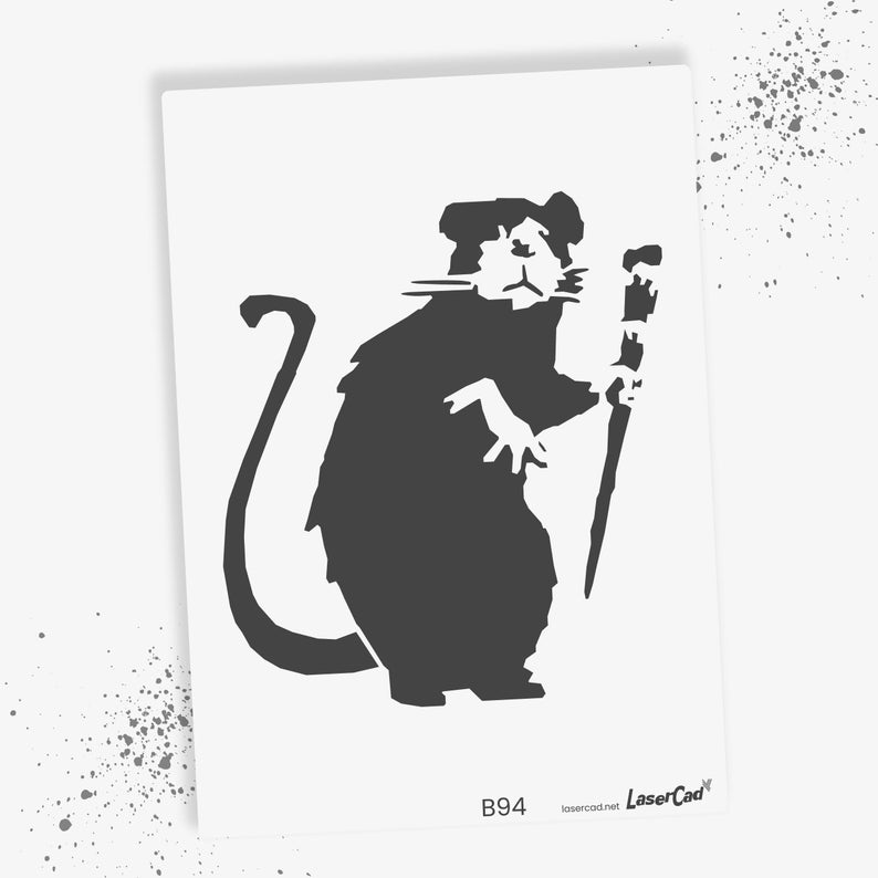 Schablone BANKSY Streetart, Auswahl B93-B99, DIN A7 / A6 / A5 / A4 / A3 / A2 Stencil für Graffiti, Airbrush, Vorlage für Wandbild, Kunst Bild 5