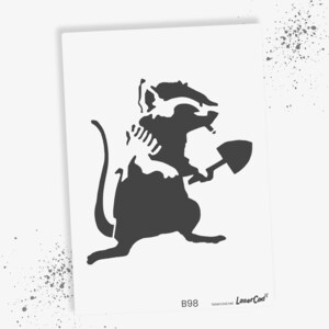 Schablone BANKSY Streetart, Auswahl B93-B99, DIN A7 / A6 / A5 / A4 / A3 / A2 Stencil für Graffiti, Airbrush, Vorlage für Wandbild, Kunst Bild 9