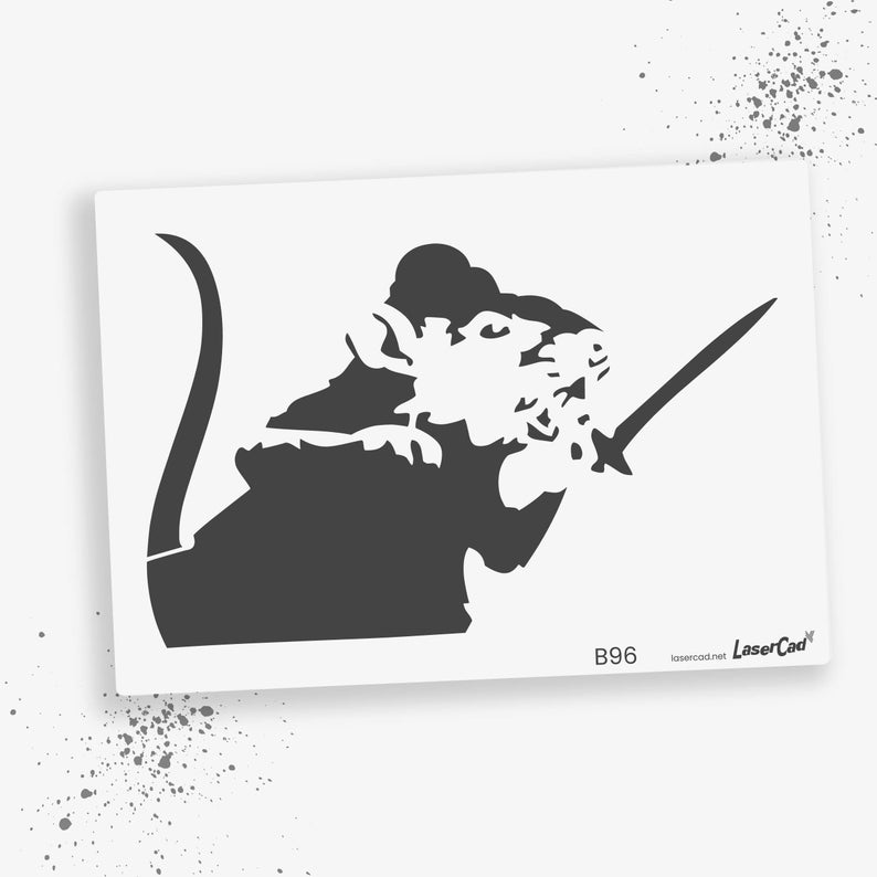 Schablone BANKSY Streetart, Auswahl B93-B99, DIN A7 / A6 / A5 / A4 / A3 / A2 Stencil für Graffiti, Airbrush, Vorlage für Wandbild, Kunst Bild 6