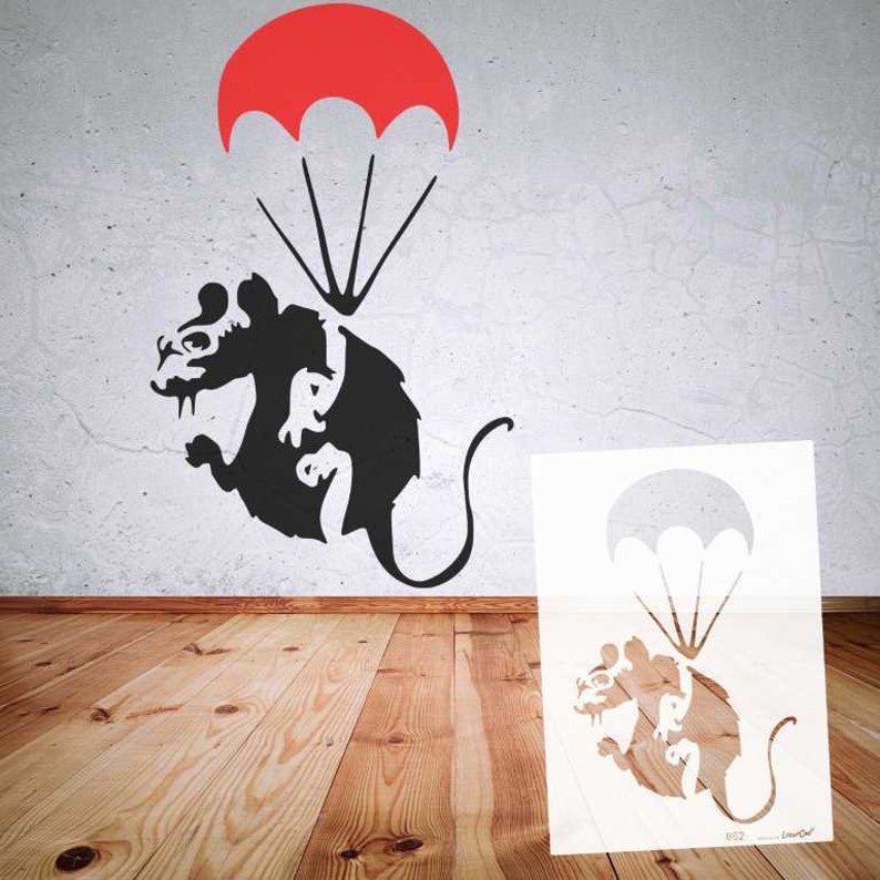 Schablone BANKSY STREETART B51 B57 große Motivauswahl DIN A6 / A5 / A4 / A3 / A2 Stencil für Wallart, Graffiti, Airbrush, Geschenk Bild 5