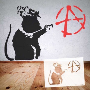 Schablone BANKSY STREETART B51 B57 große Motivauswahl DIN A6 / A5 / A4 / A3 / A2 Stencil für Wallart, Graffiti, Airbrush, Geschenk Bild 9