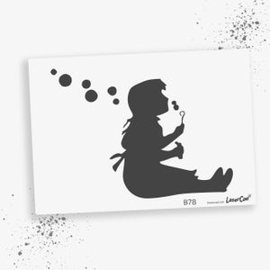 Schablone BANKSY Streetart, Auswahl B72-B78, DIN A7 / A6 / A5 / A4 / A3 / A2 Stencil für Graffiti, Airbrush, Vorlage für Wandbild, Malen B78 Bubble Girl slde