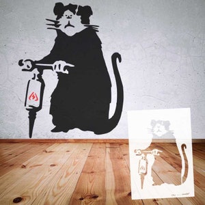 Schablone BANKSY STREETART B51 B57 große Motivauswahl DIN A6 / A5 / A4 / A3 / A2 Stencil für Wallart, Graffiti, Airbrush, Geschenk Bild 10