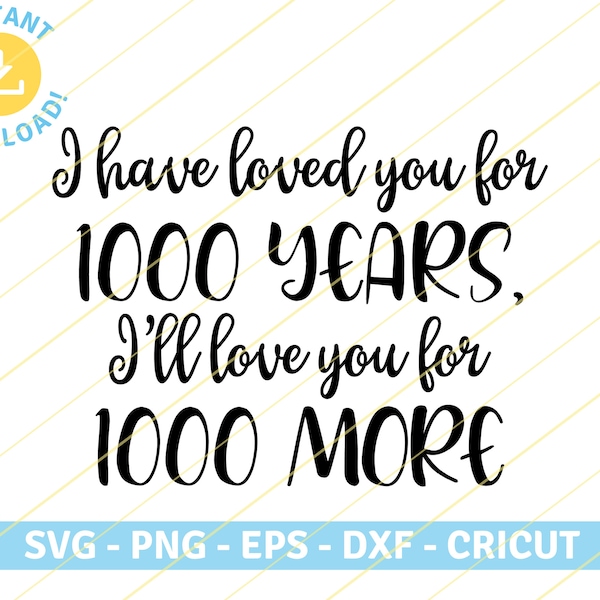 Mille ans, Christina Perri | paroles de chansons d’amour positivité citation | SVG PNG EPS Fichiers de coupe Cricut, Silhouette, T-shirt, Sticker Design