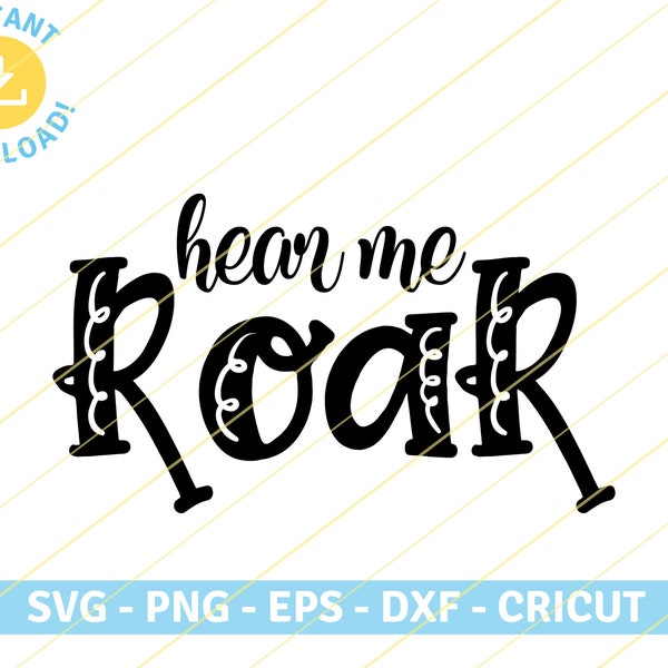 Hear me roar, Katy Perry | song lyrics positivity quote | SVG PNG EPS Cut files Cricut, Silhouette, T Shirt, Sticker Design