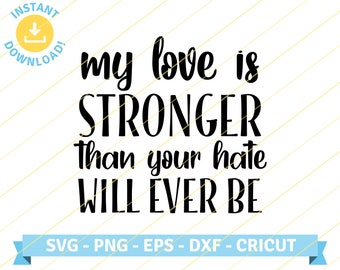 My love is stronger, Shooting Stars | song lyrics positivity quote | SVG PNG EPS Cut files Cricut, Silhouette, T Shirt, Sticker Design