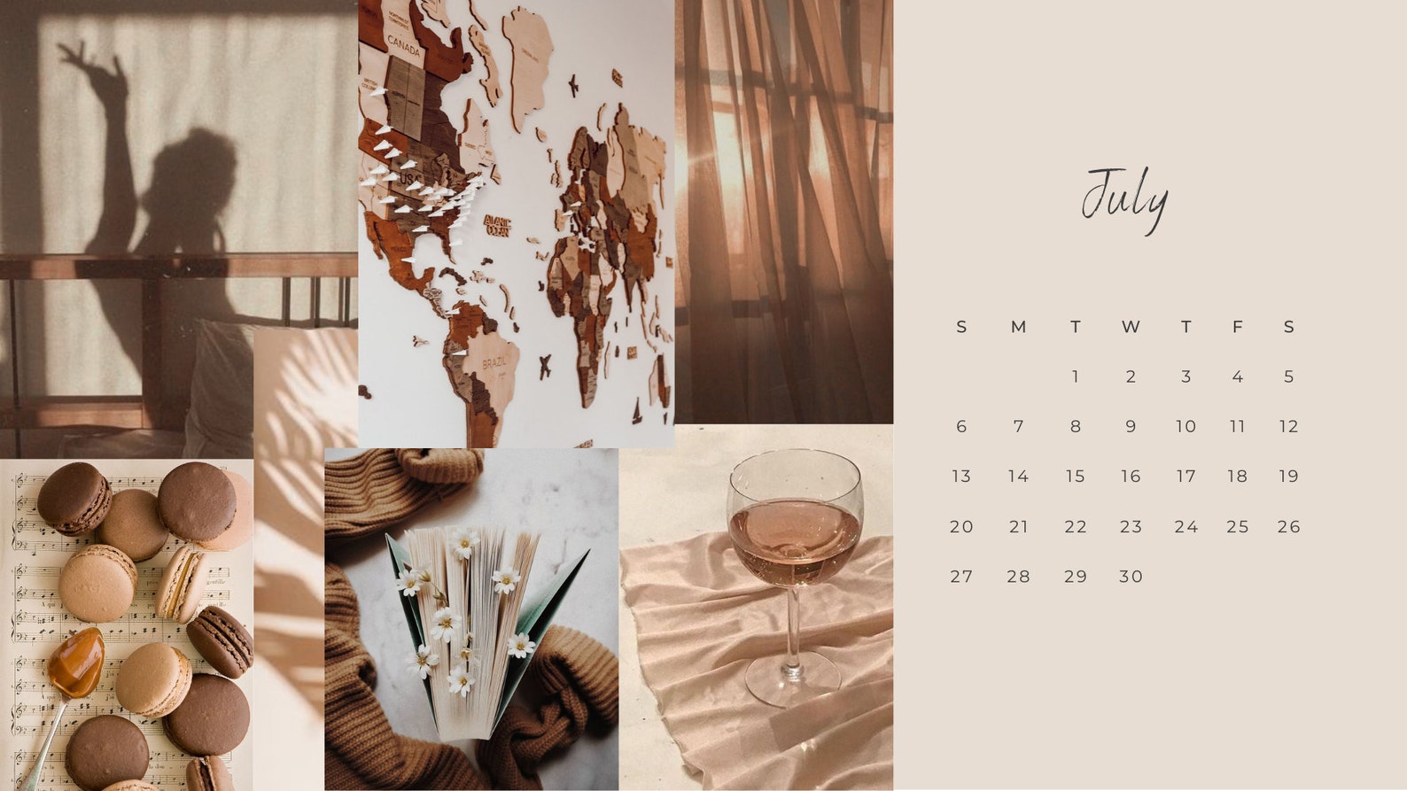July & August Desktop Wallpaper Aesthetic Wallpaper Etsy