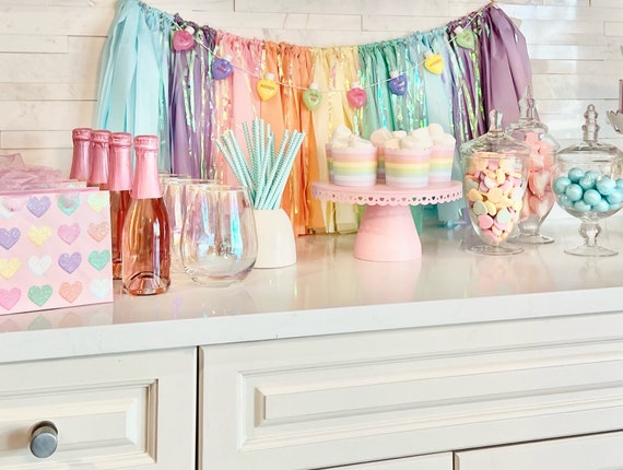 Fringe Backdrop, Streamer Backdrop, Party Backdrop, Pastel Rainbow, Rainbow, Baby Shower, Birthday Party, Bridal Shower Il_570xn