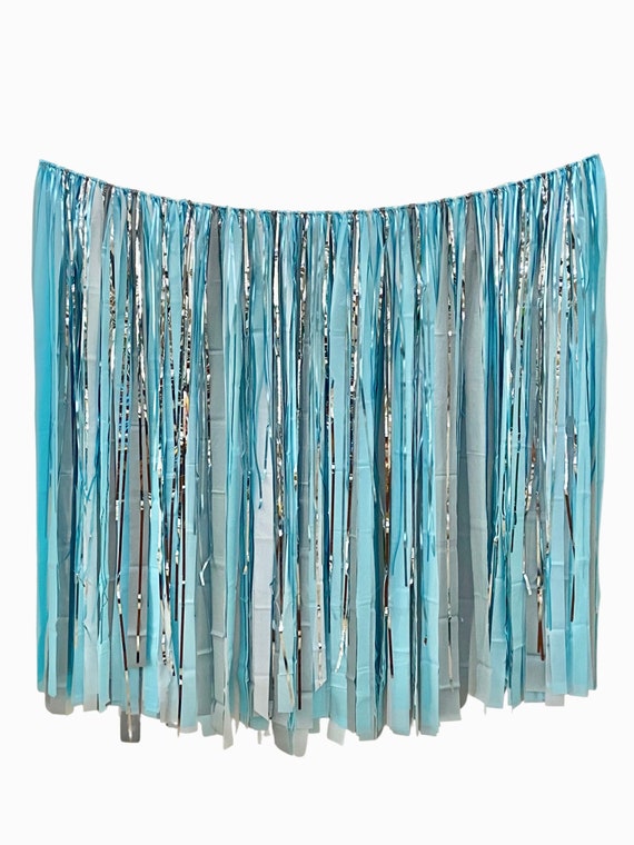 Fringe Backdrop, Tablecloth Backdrop, Streamer Backdrop, Party Backdrop, Frozen, Snow, Snowflakes, Winter Wonderland, Baby Boy Il_570xn