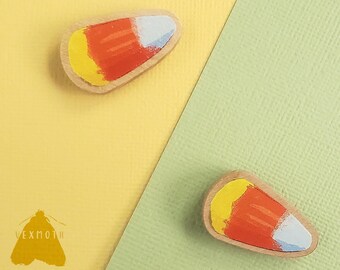 Candy Corn Halloween Wooden Pin - 1 in