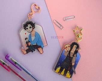 Wall Man, Wax Man "3.25 - Slasher Keychains - Clear Acrylic Glitter Epoxy