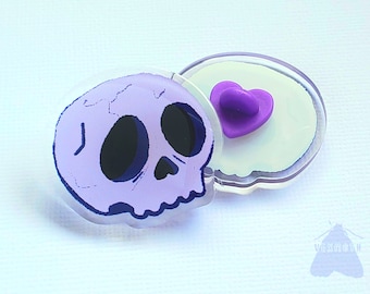 Purple Skull Pin - 1.5in