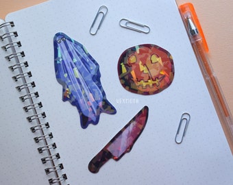 Halloween - Holographic (Broken Glass) Die Cut Vinyl - Slasher Stickers