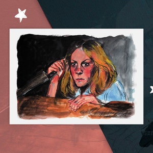Laurie Gouache - 5x7 - Final Girl Print