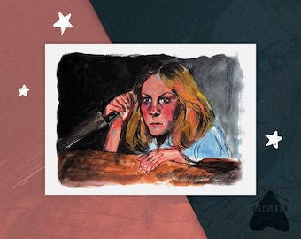 Laurie Gouache - 5x7 - Final Girl Print