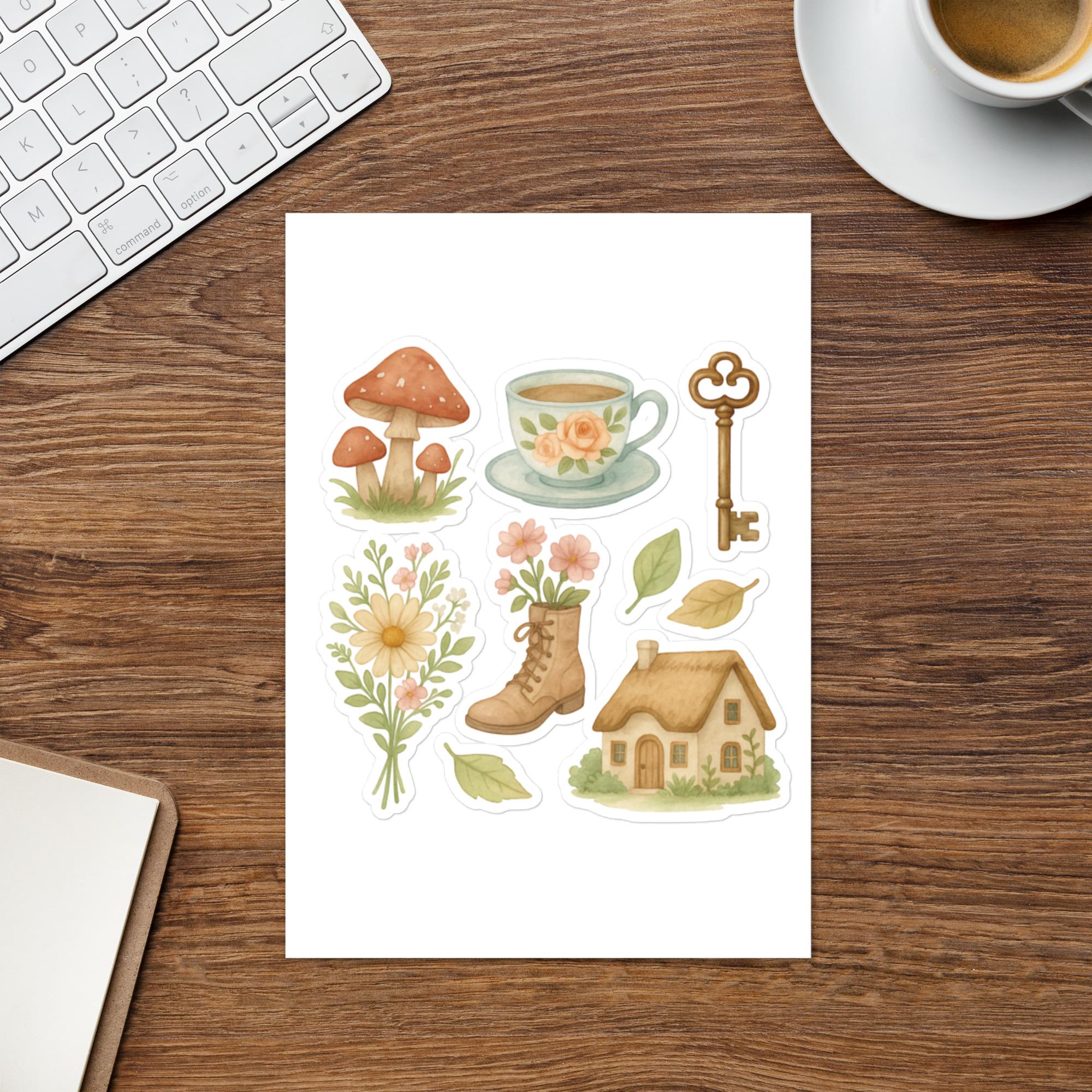 Watercolor Cottagecore - Sticker Sheet - Etsy