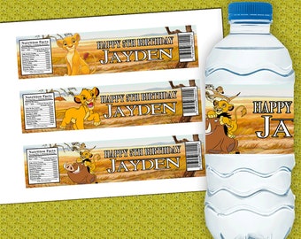 Lion King Water Bottle Labels - Etsy