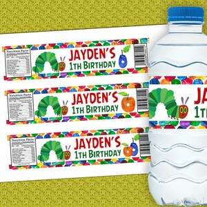 Hungry Caterpillar Bottle Label Design / Hungry Caterpillar Labels / Hungry Caterpillar Water Label / DIGITAL File ONLY / You PRINT