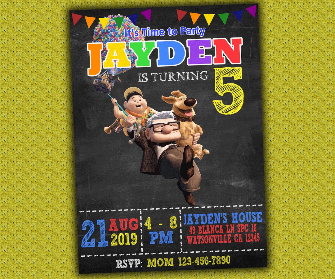 Up Birthday Printable Invitation / up Digital Invitation / DIGITAL File