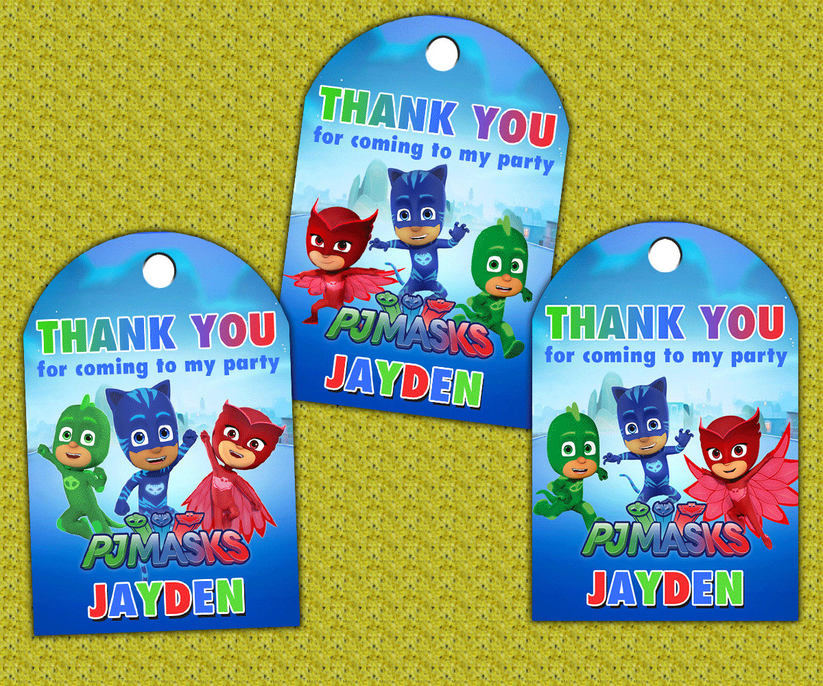 Pj Masks Thank You Tags Design / Pj Masks Favor Tag Printable | Etsy