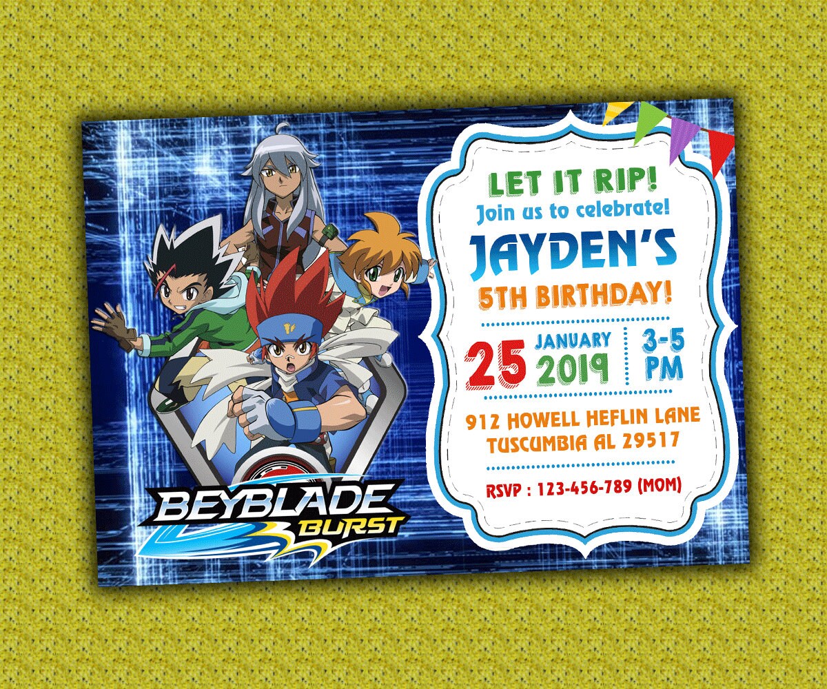 Beyblade Birthday Invitation / Digital - Etsy