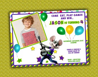 Printable Chuck E Cheese Birthday Party Invitation - Etsy