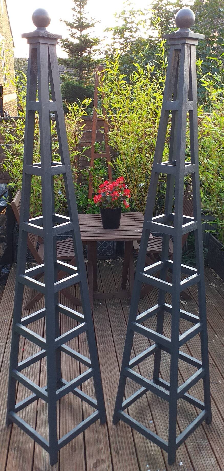 Handmade 2000mm Tall Wooden Garden Obelisk Comes Painted and Fully